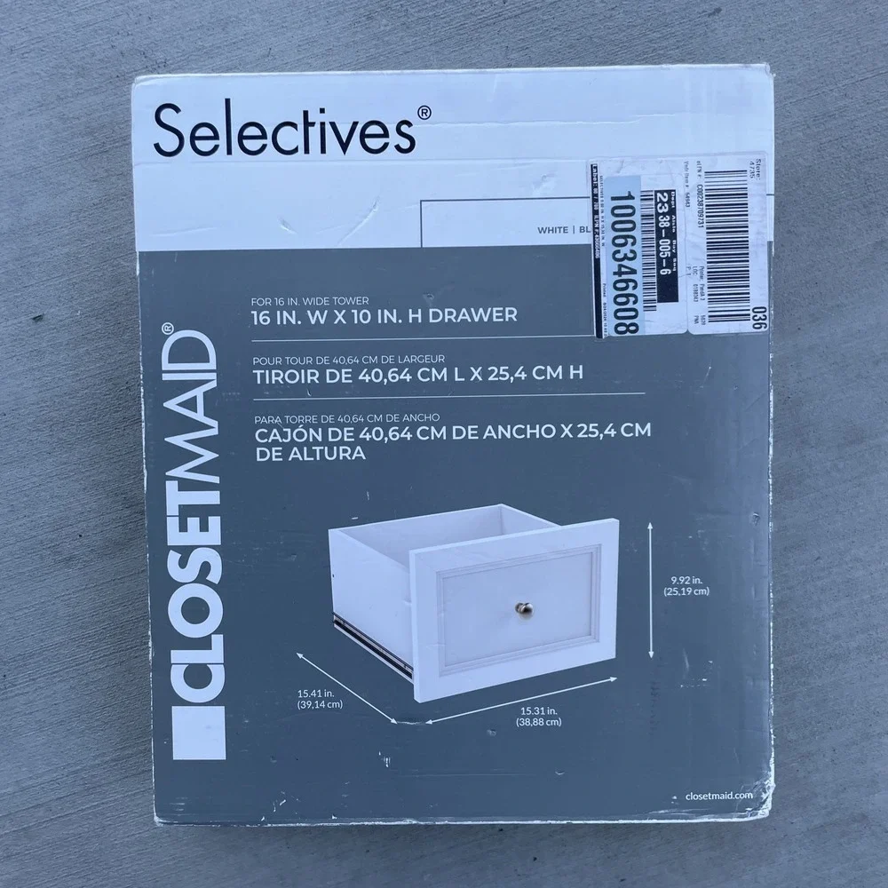 ClosetMaid 54943 Selectives Suite White Drawer Model 10 in x 16 in Drauble